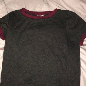 Red and grey crop top